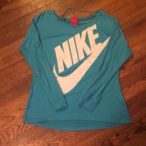 Nike high low turquoise shirt